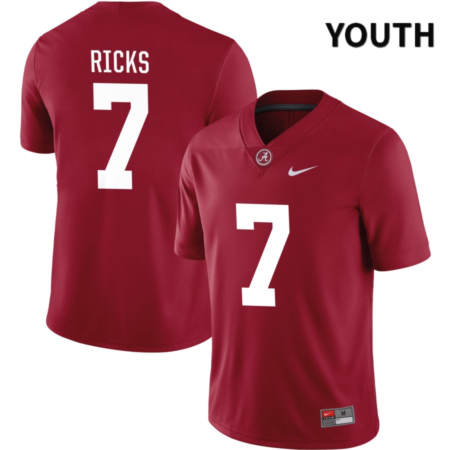 Alabama Crimson Tide Youth Eli Ricks #7 NIL Crimson 2022 NCAA Authentic Stitched College Football Jersey EU16M17LS